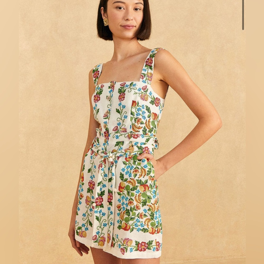 Off-White Tropical Romance Romper